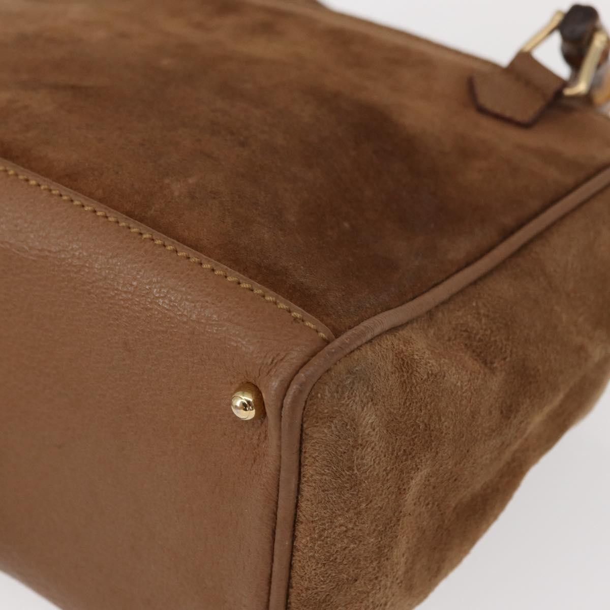 Gucci Gucci Vintage Bamboo Front Pocket Tote Suede Size ONE SIZE - 11 Thumbnail