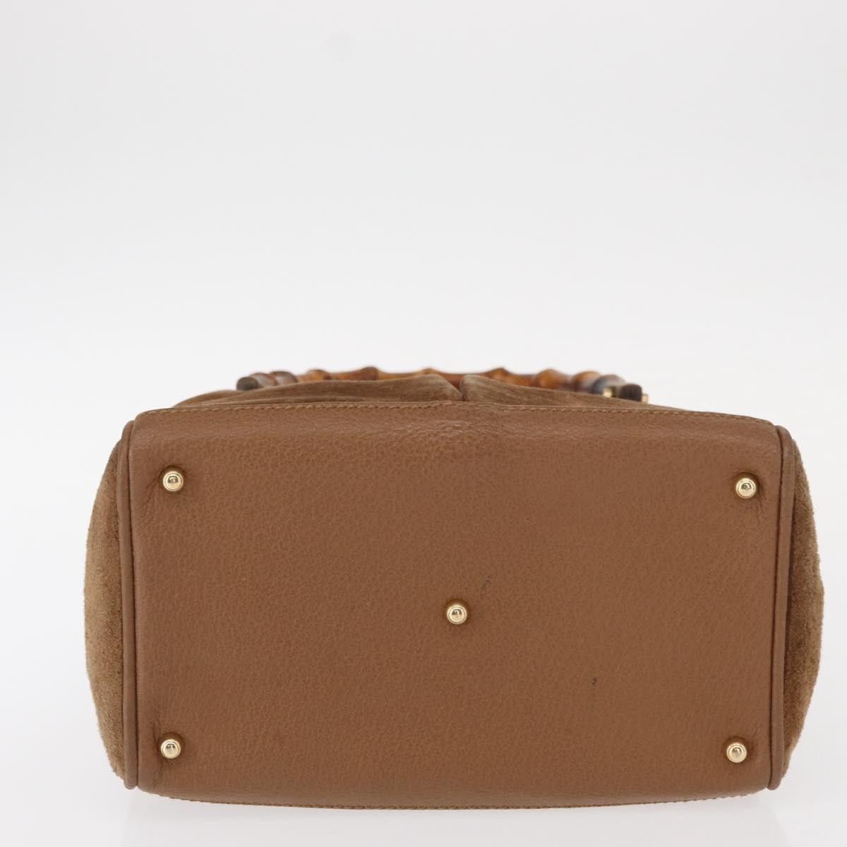 Gucci Gucci Vintage Bamboo Front Pocket Tote Suede Size ONE SIZE - 17 Thumbnail
