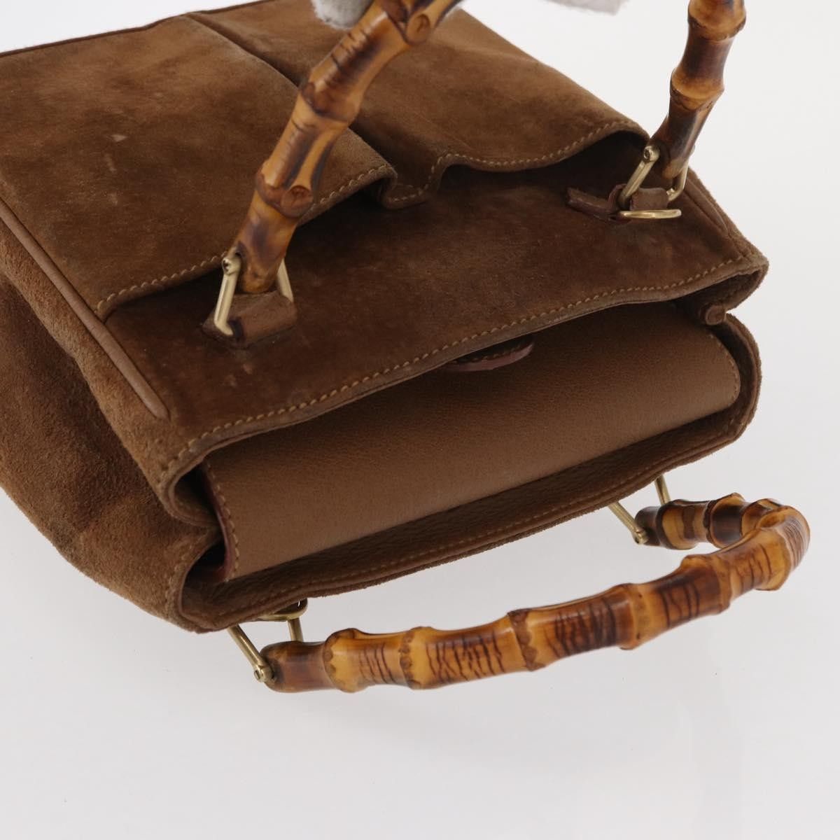 Gucci Gucci Vintage Bamboo Front Pocket Tote Suede Size ONE SIZE - 15 Thumbnail