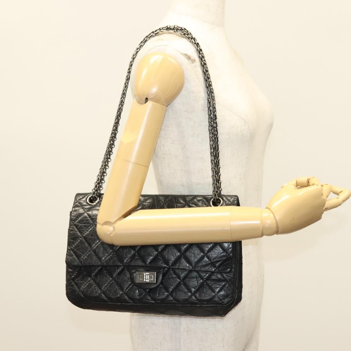 Chanel Chanel So Black Reissue 2.55 Flap Bag Quilted Leather Size ONE SIZE - 15 Thumbnail