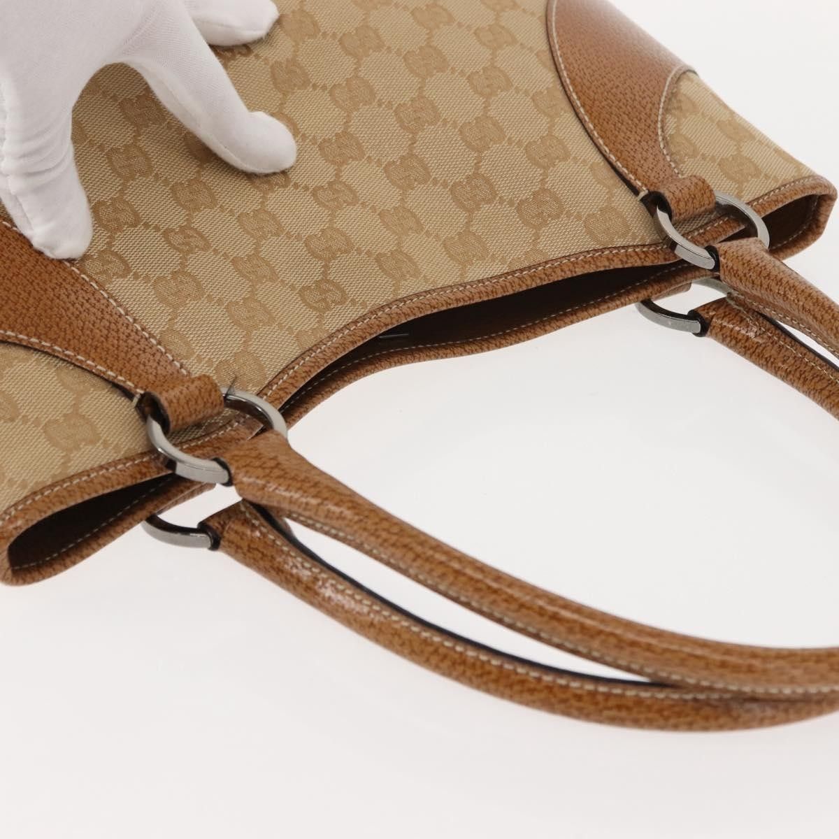 Gucci Gucci Vintage Ring Tote GG Canvas with Leather Size ONE SIZE - 16 Thumbnail