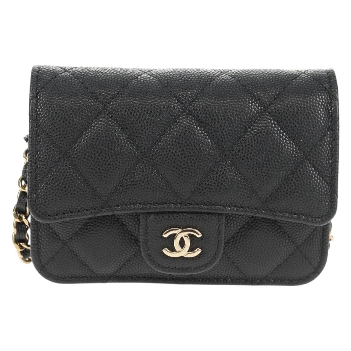Chanel Chanel Classic Flap Clutch with Chain Quilted Caviar Size ONE SIZE - 24 Thumbnail