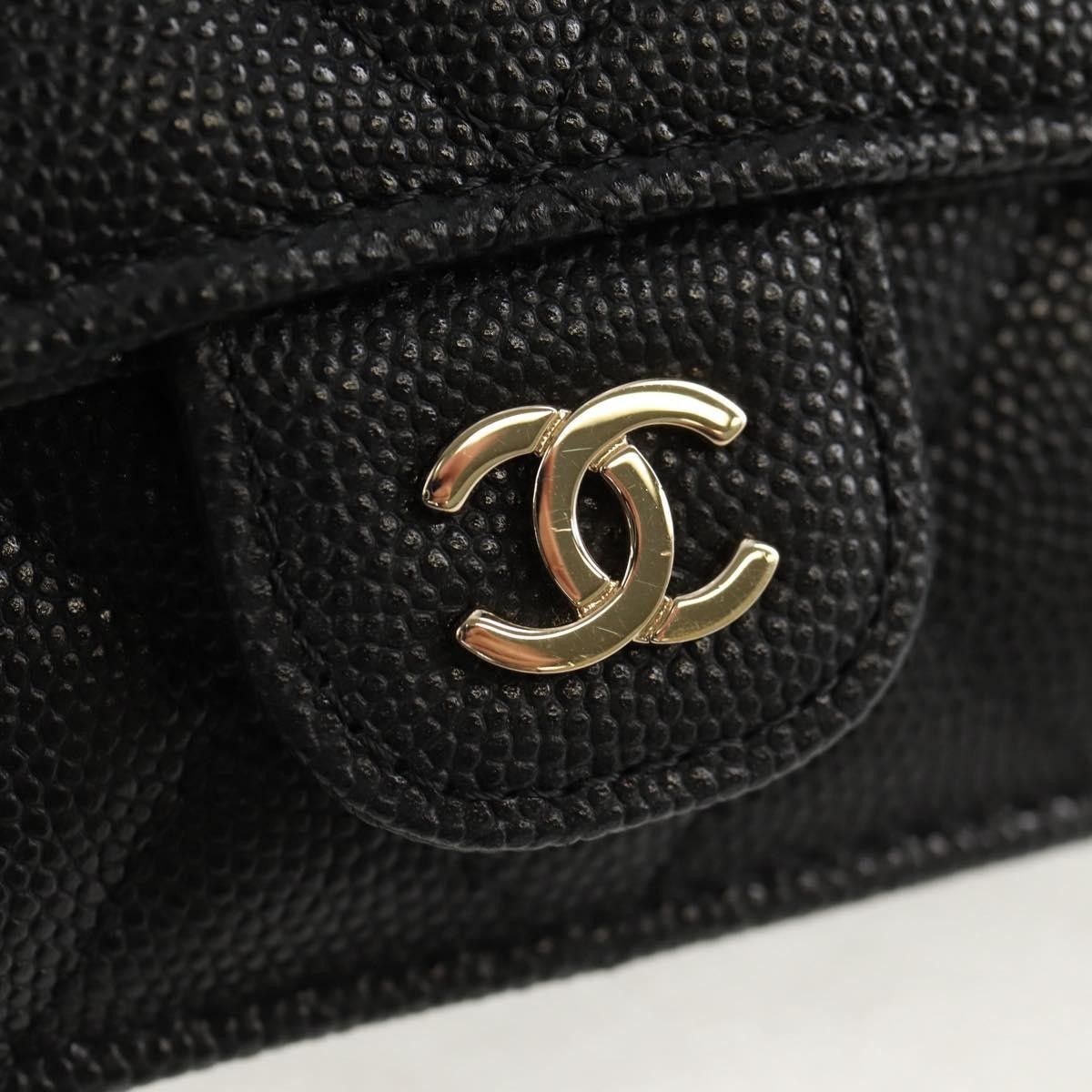 Chanel Chanel Classic Flap Clutch with Chain Quilted Caviar Size ONE SIZE - 16 Thumbnail