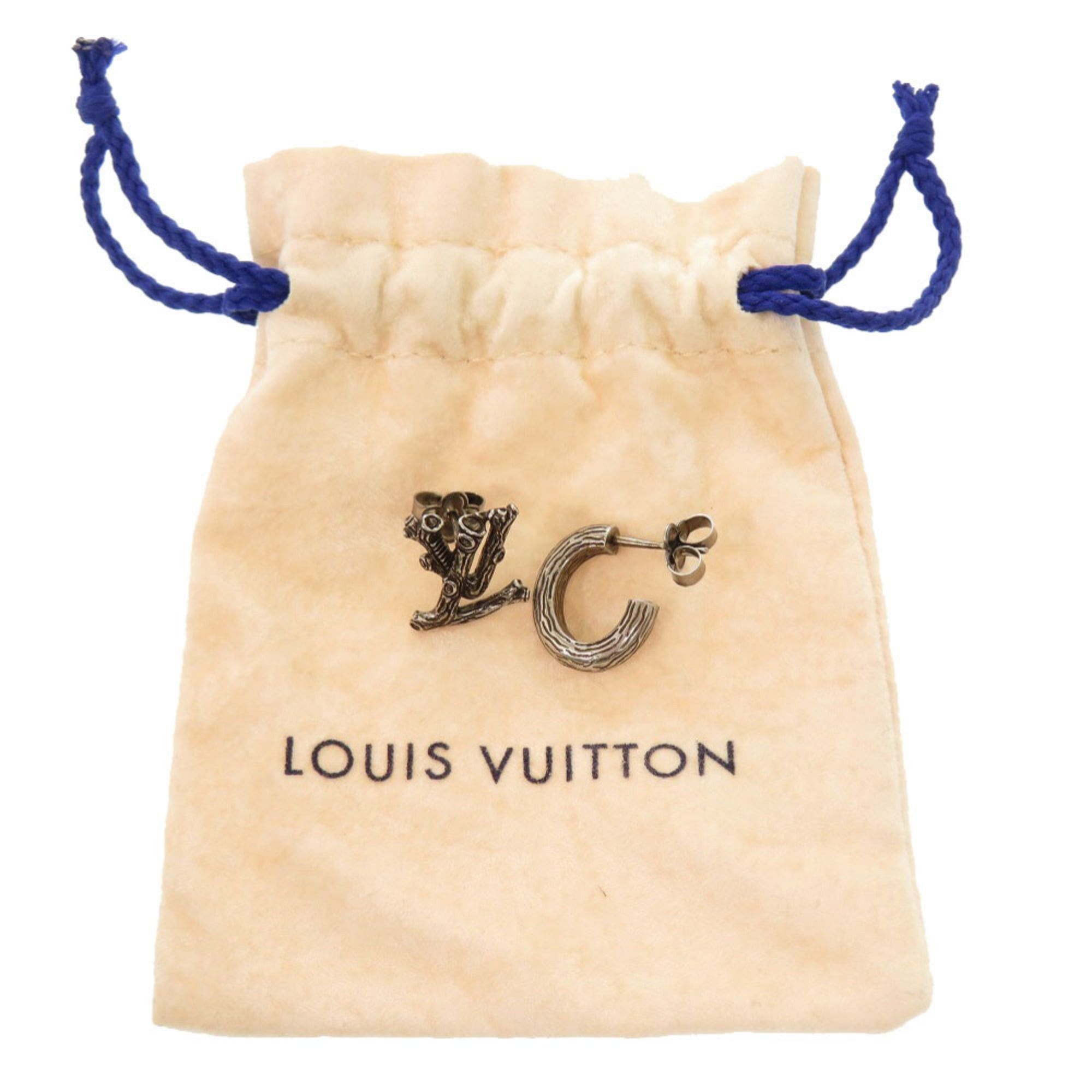 Louis Vuitton Louis Vuitton Boucle LV Wood MP2783 Metal Silver Earrings 0667 LOUIS VUITTON Size ONE SIZE - 2 Thumbnail