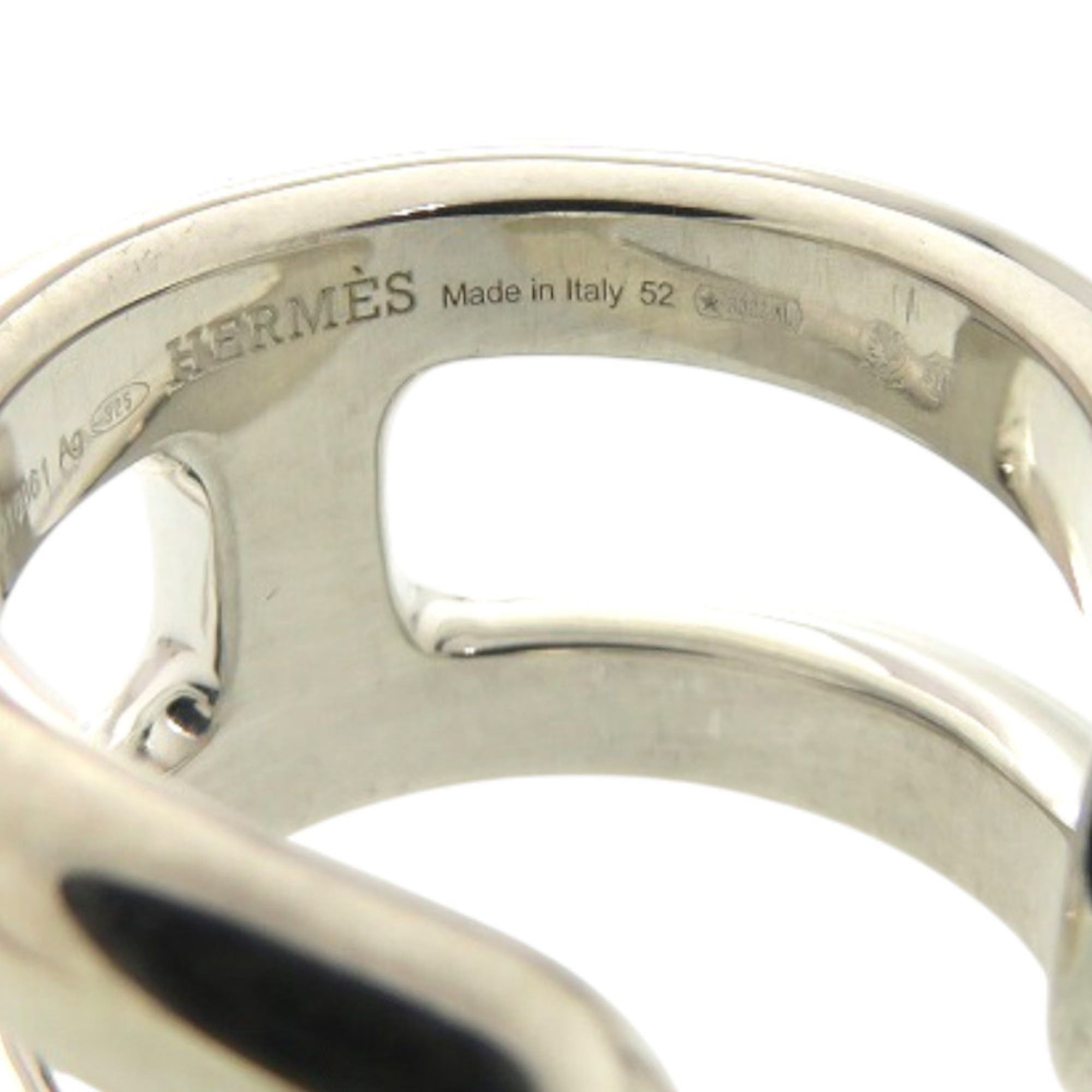 Hermes Like new Hermès Osmos PM 25X016861, 925 silver, approximately size 12, silver ring, 0579, HERMES Size ONE SIZE - 5 Thumbnail
