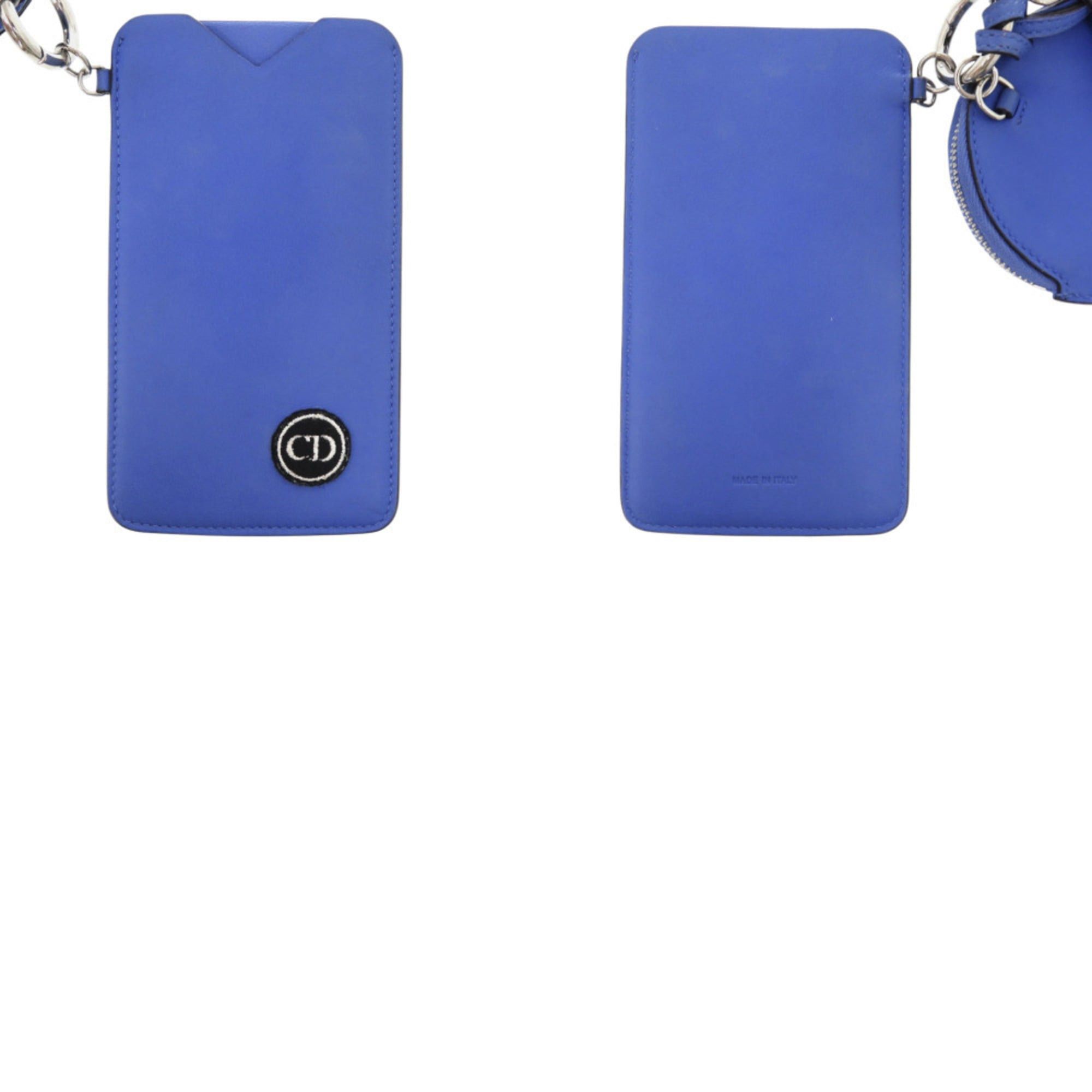 Dior Christian Dior Neck Pouch Leather Blue Card Case 1422 Size ONE SIZE - 10 Thumbnail