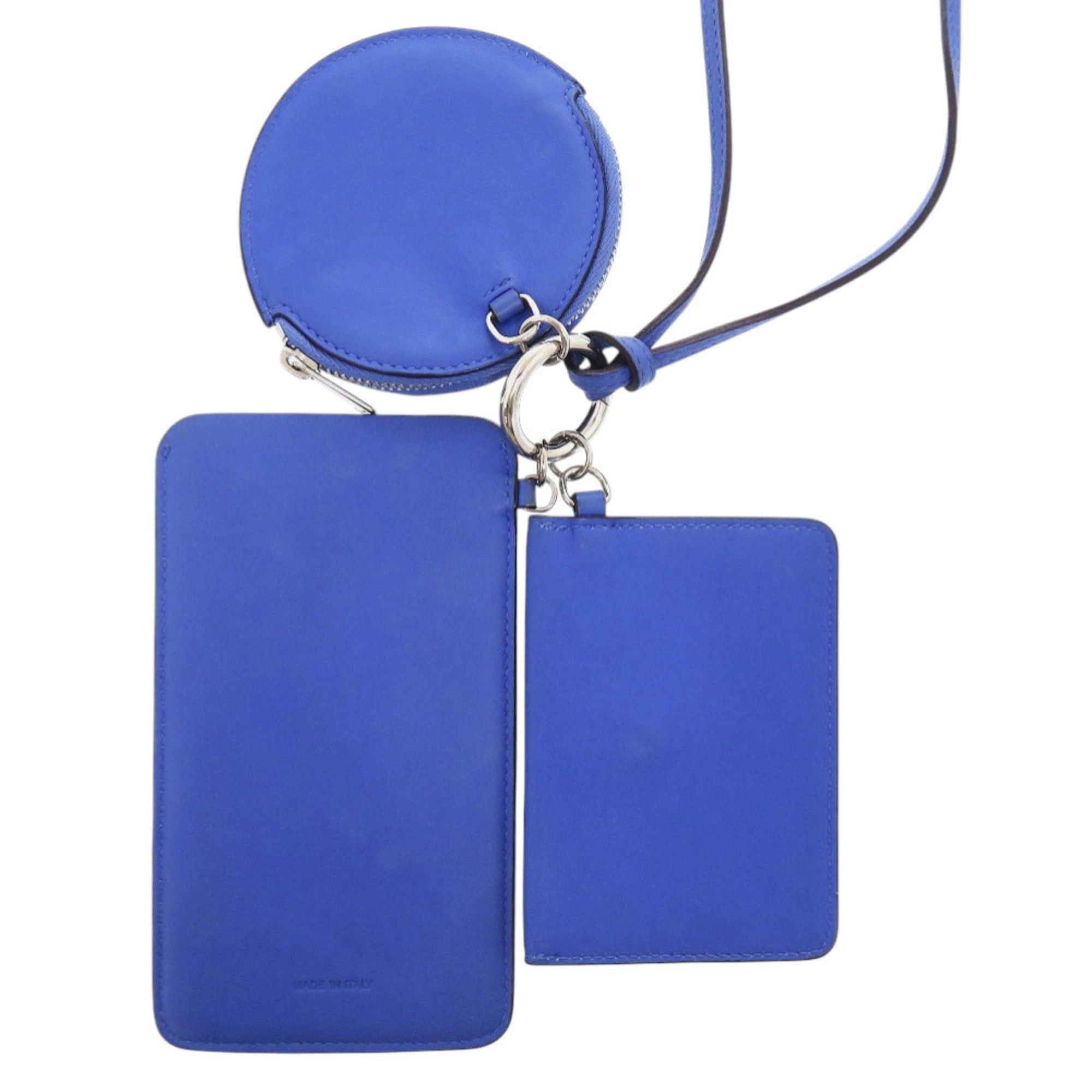 Dior Christian Dior Neck Pouch Leather Blue Card Case 1422 Size ONE SIZE - 2 Thumbnail