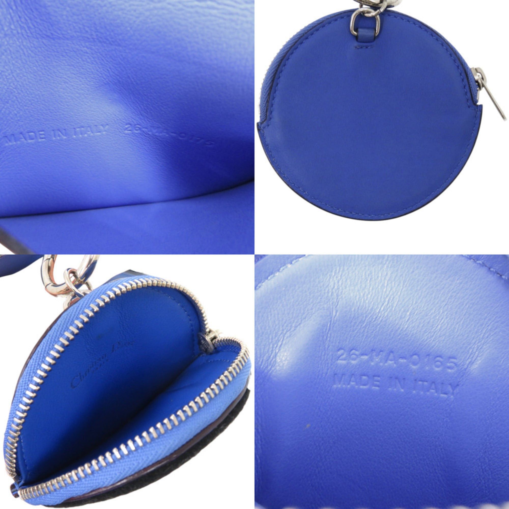 Dior Christian Dior Neck Pouch Leather Blue Card Case 1422 Size ONE SIZE - 7 Thumbnail