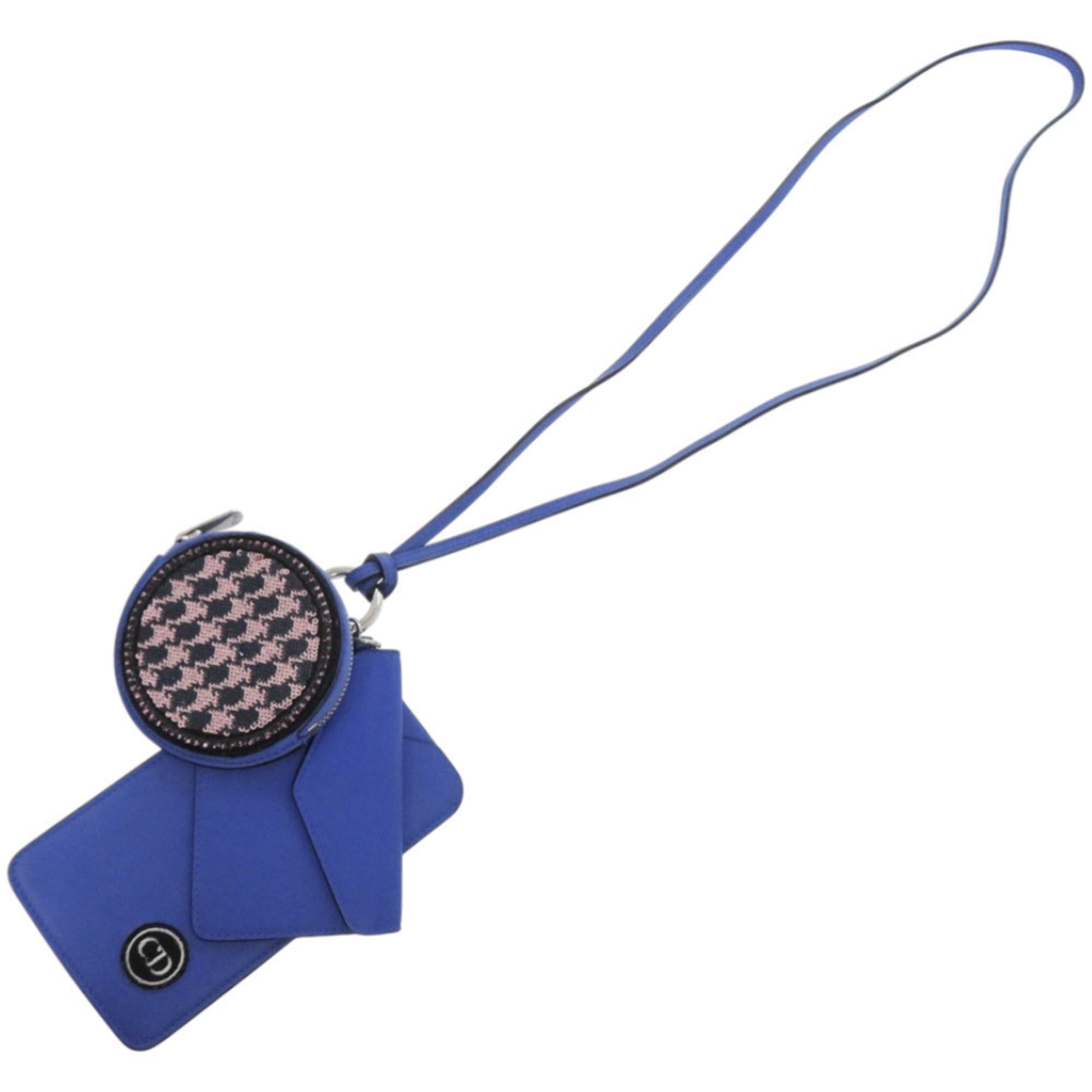 Dior Christian Dior Neck Pouch Leather Blue Card Case 1422 Size ONE SIZE - 3 Thumbnail