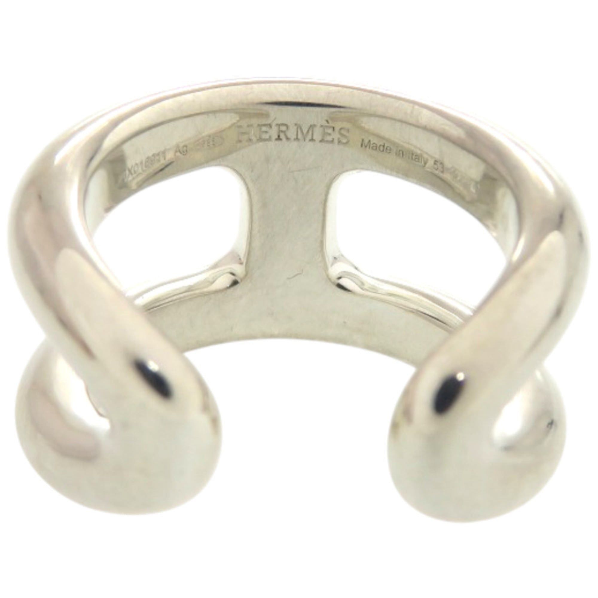 Hermes Like new Hermès Osmos PM 25X016911, 925 silver, approximately size 13, silver ring, 0580, HERMES Size ONE SIZE - 2 Thumbnail
