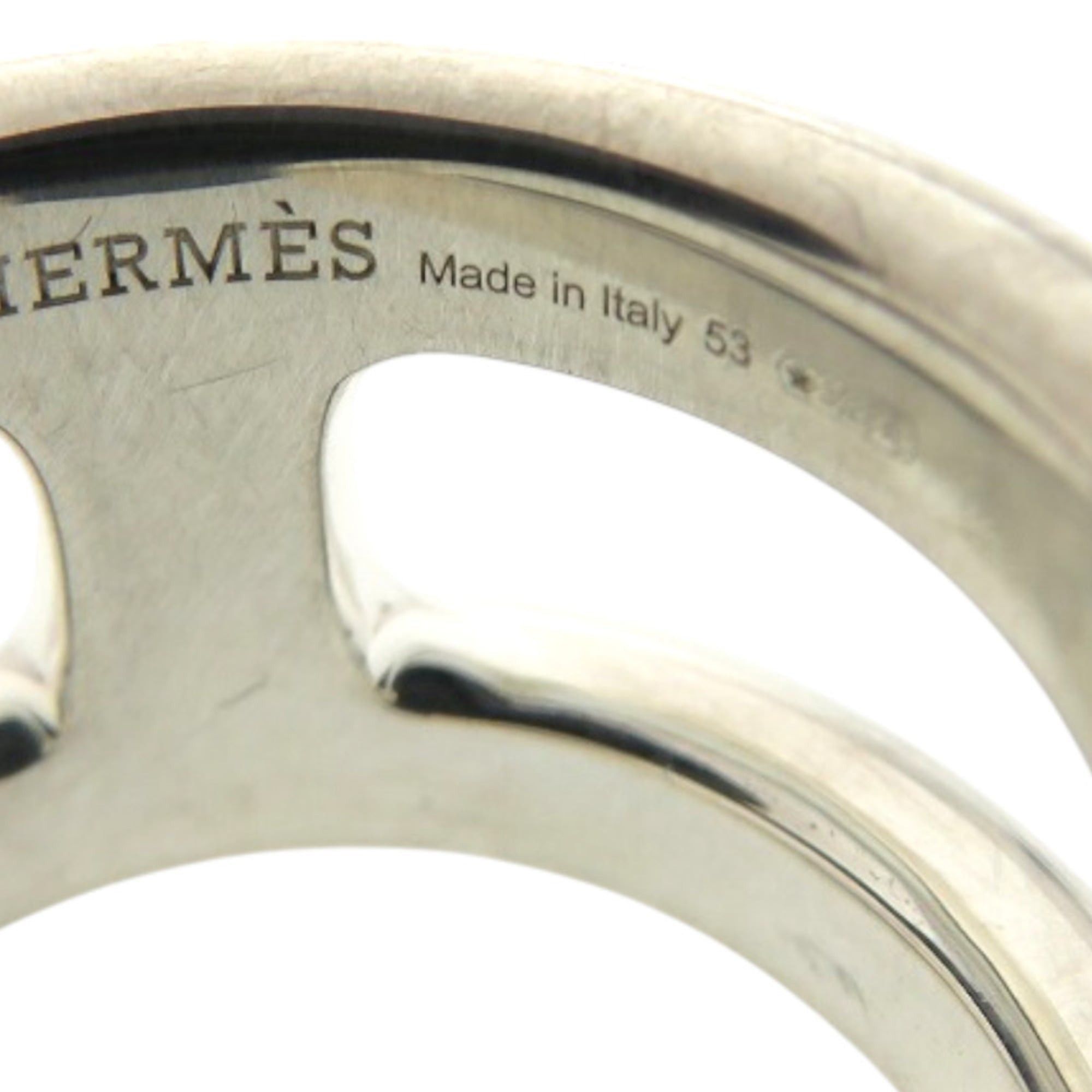 Hermes Like new Hermès Osmos PM 25X016911, 925 silver, approximately size 13, silver ring, 0580, HERMES Size ONE SIZE - 5 Thumbnail