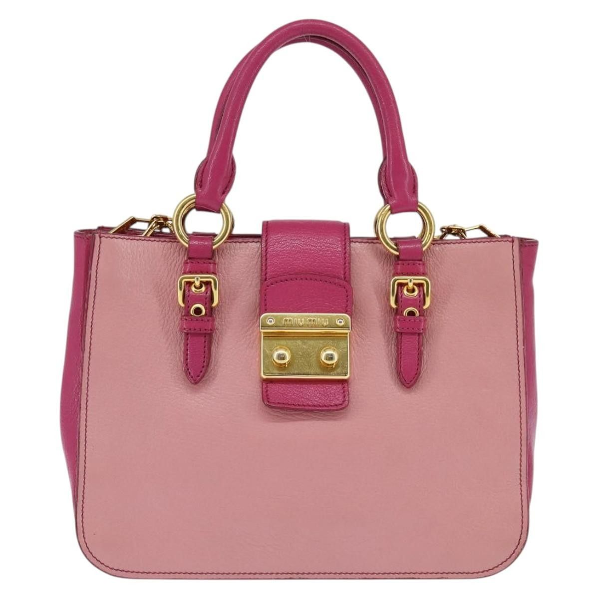 Miu Miu Miu Miu Madras Convertible Lock Tote Leather Size ONE SIZE - 24 Thumbnail