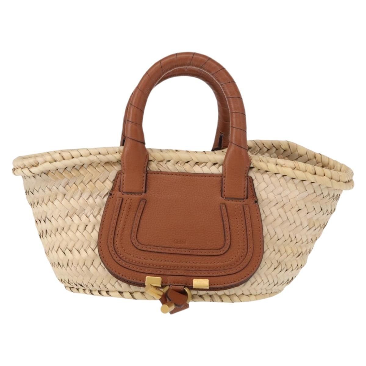 Chloe Chloe Marcie Basket Bag Raffia and Leather Size ONE SIZE - 18 Thumbnail