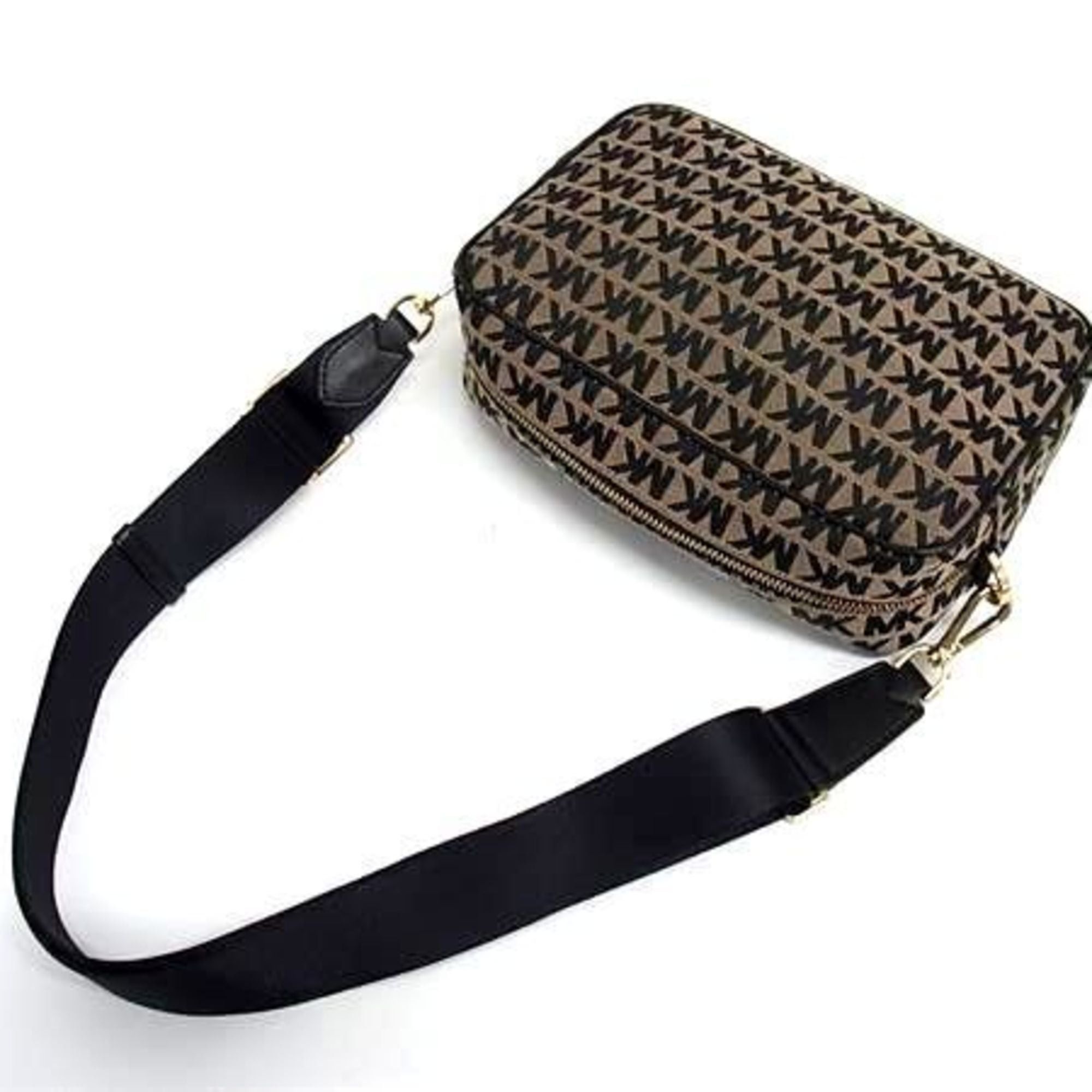 Michael Kors Michael Kors Shoulder Bag MK Pattern Black Beige Canvas Leather Men's Women's Size ONE SIZE - 4 Thumbnail