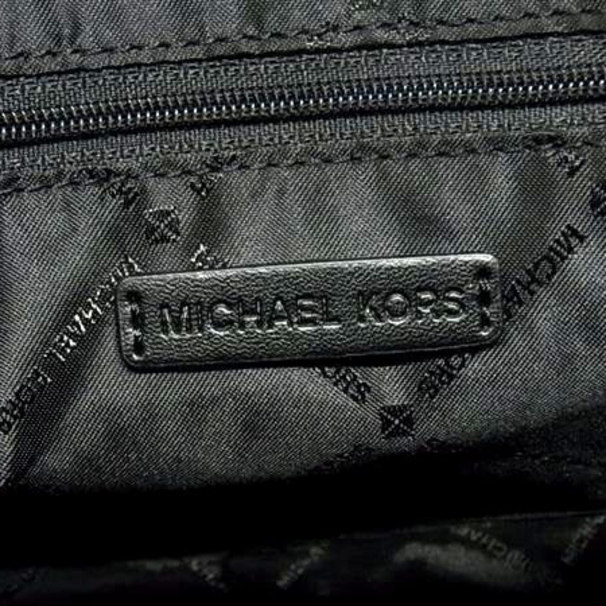 Michael Kors Michael Kors Shoulder Bag MK Pattern Black Beige Canvas Leather Men's Women's Size ONE SIZE - 2 Thumbnail