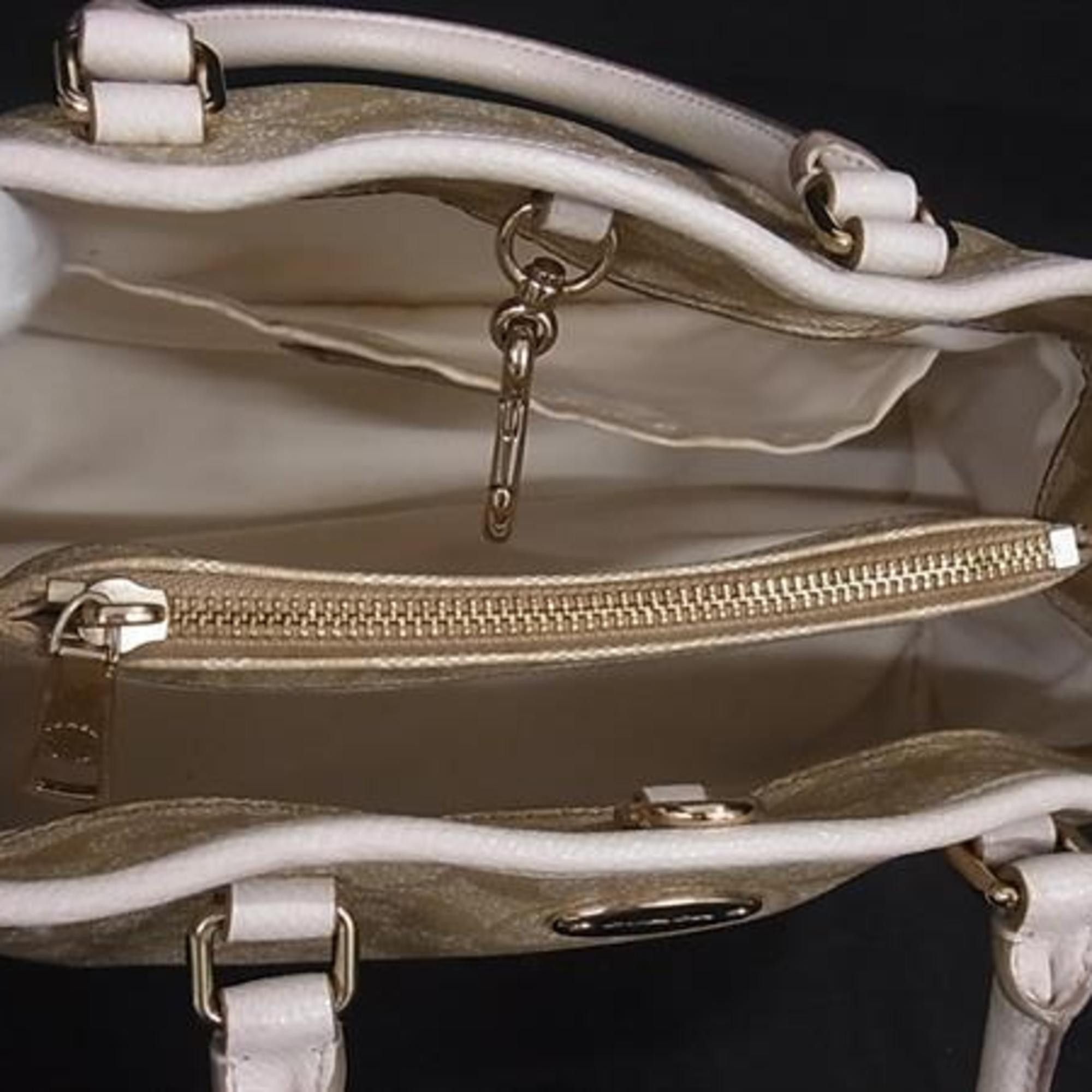 Coach COACH Signature Handbag F34605 Beige Ivory Leather Women's Size ONE SIZE - 6 Thumbnail