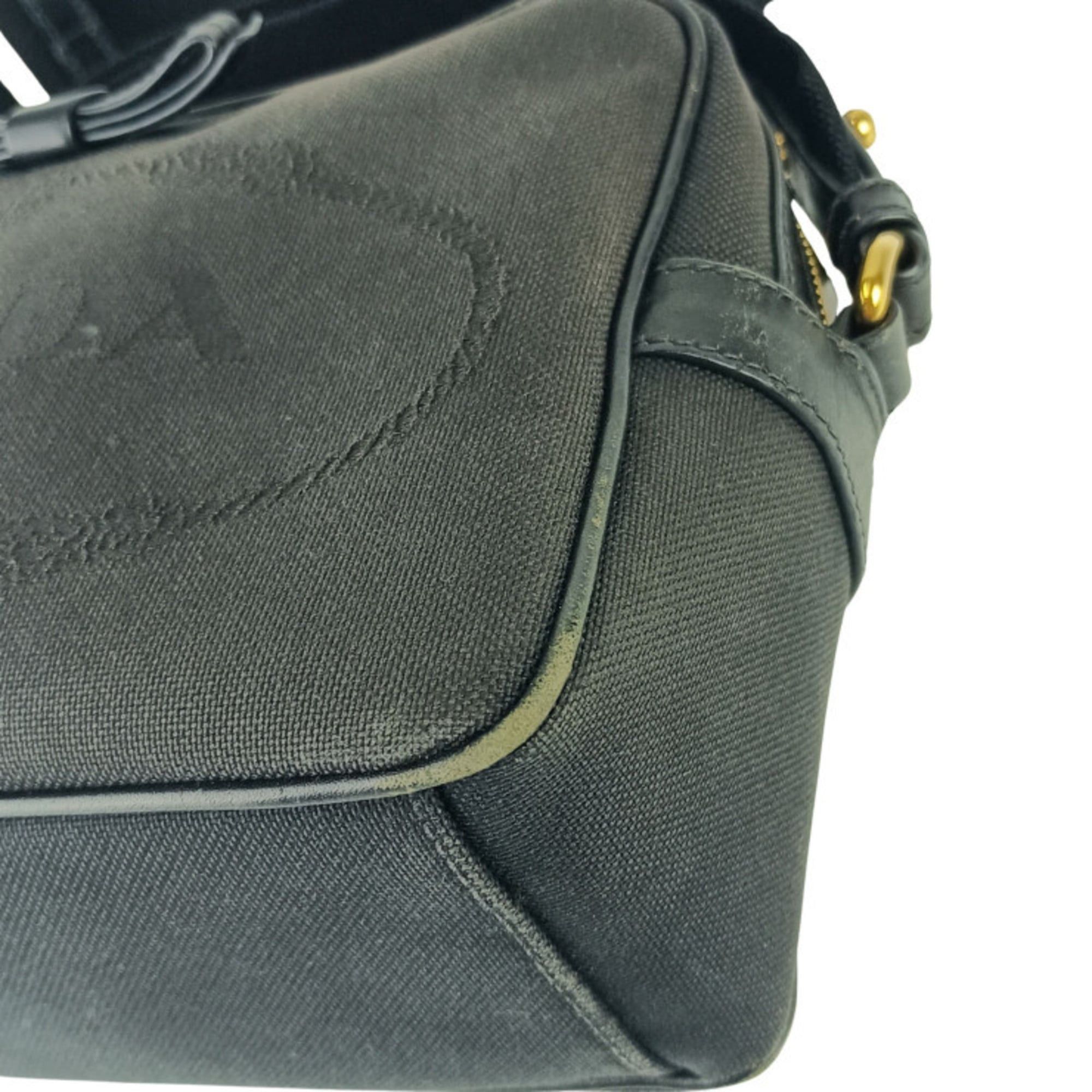 Prada Prada Crossbody Bag Jacquard Shoulder 1BH089 Black Canvas Leather Women's Ribbon Size ONE SIZE - 6 Thumbnail