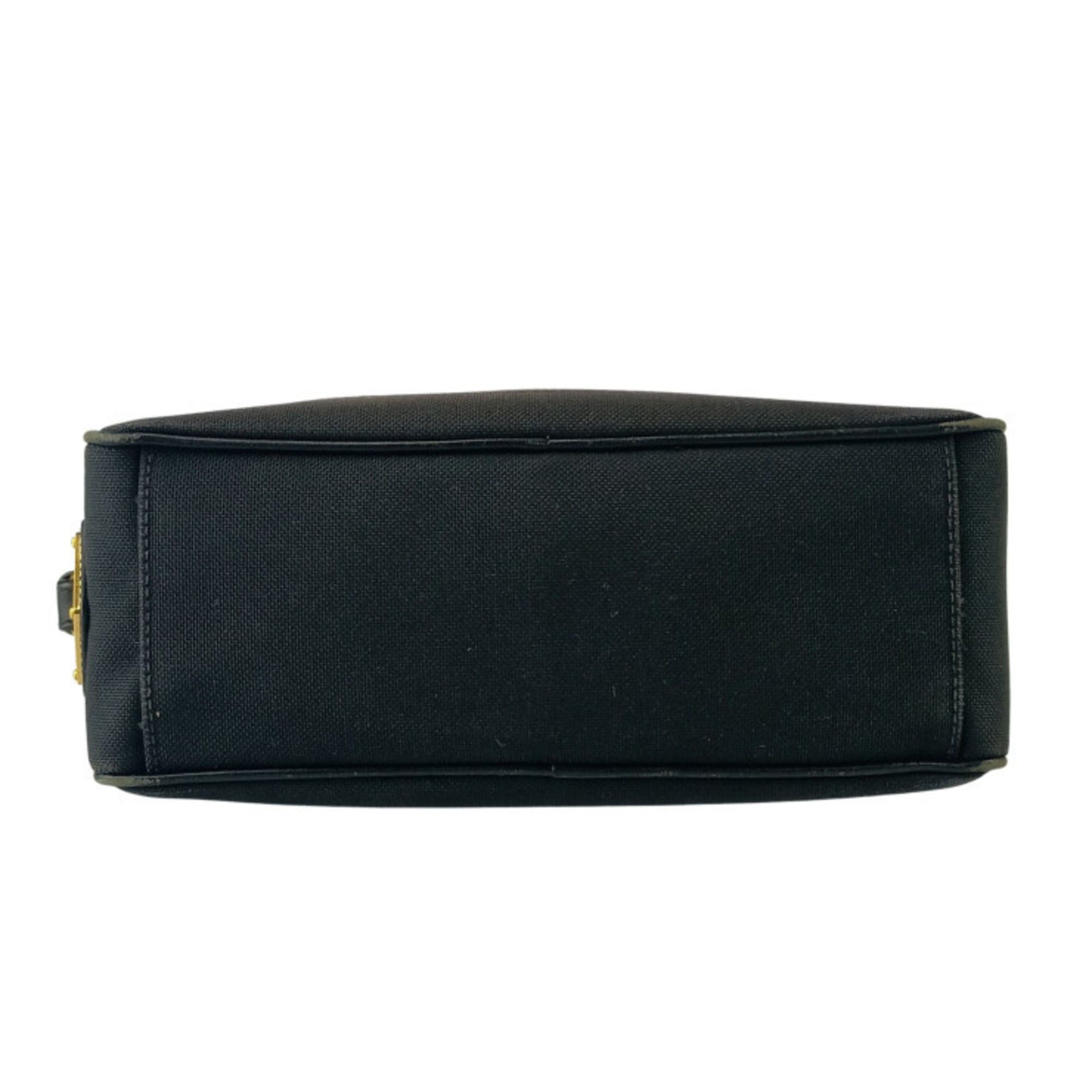 Prada Prada Crossbody Bag Jacquard Shoulder 1BH089 Black Canvas Leather Women's Ribbon Size ONE SIZE - 4 Thumbnail