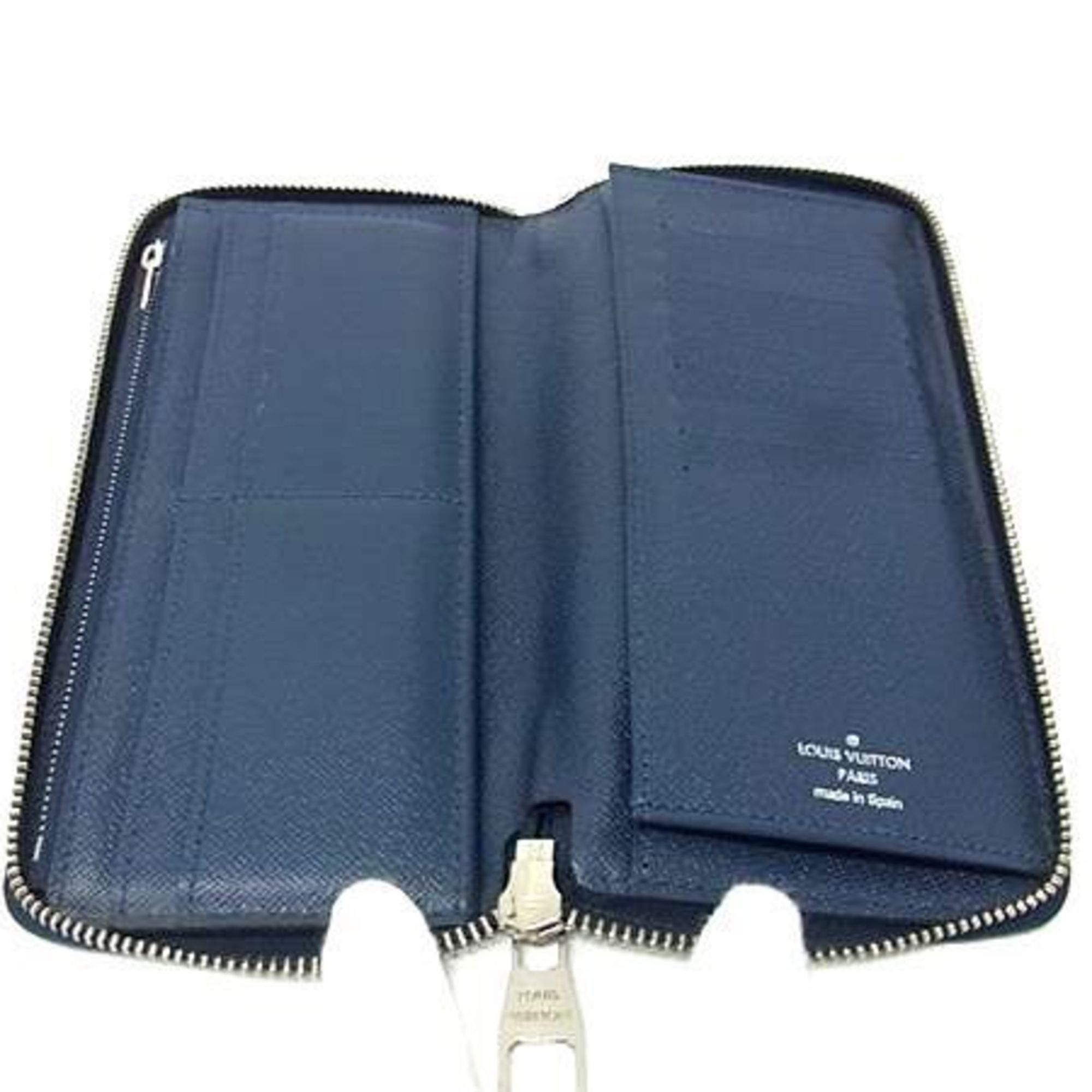 Louis Vuitton Louis Vuitton Zippy Wallet Vertical M30510 Blue Marine (Navy) Taiga Men's Round Long Size ONE SIZE - 4 Thumbnail
