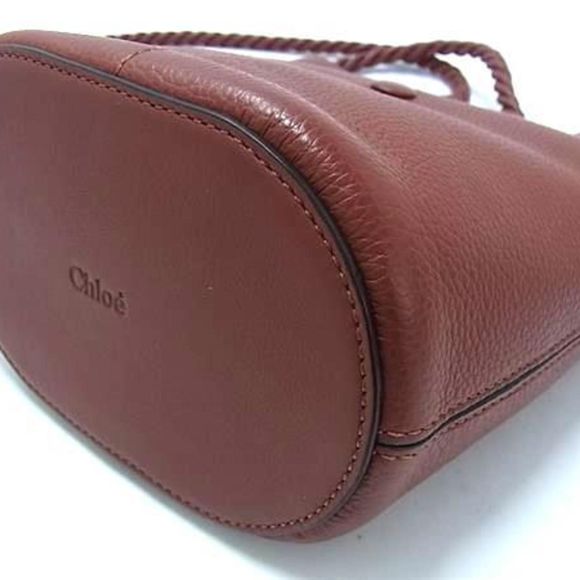 Chloe Chloé Chloe KEY Bucket Bag, Small, Brown Leather, Women's Size ONE SIZE - 5 Thumbnail