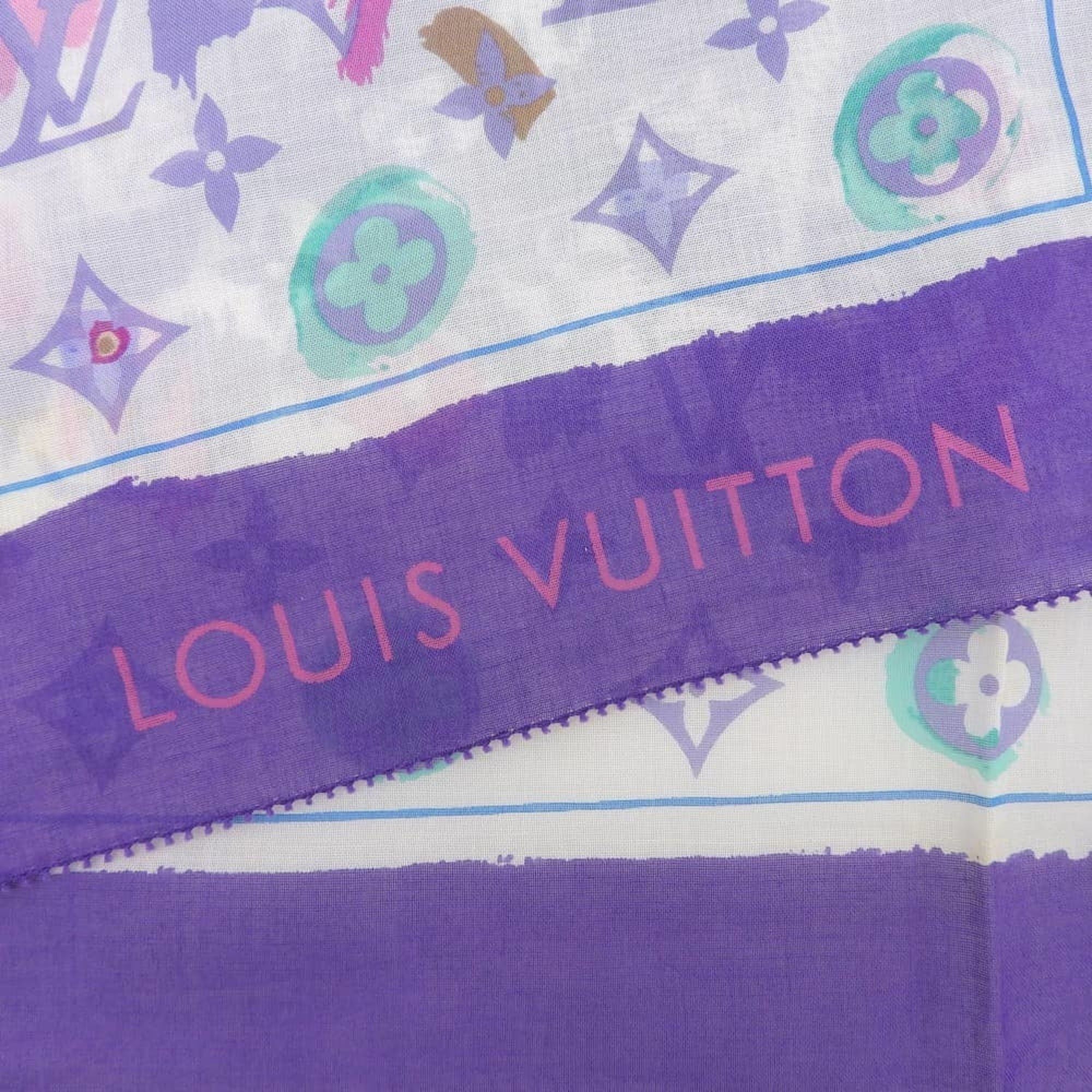Louis Vuitton Louis Vuitton Monogram Large Scarf/Muffler 402336 Cotton Multicolor Size ONE SIZE - 8 Thumbnail