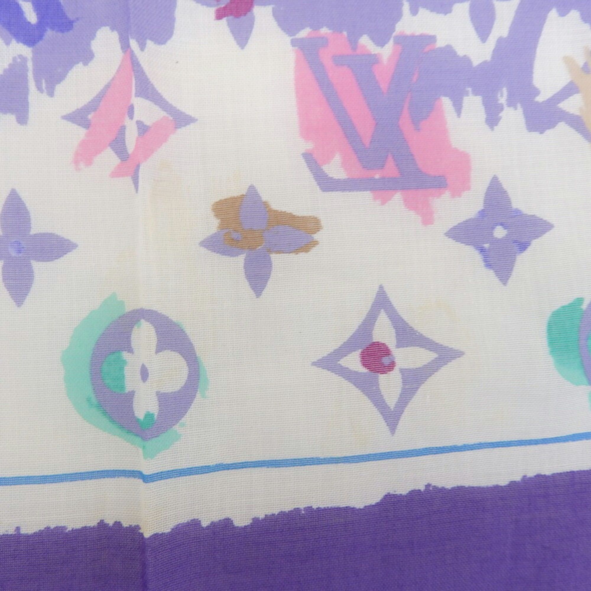 Louis Vuitton Louis Vuitton Monogram Large Scarf/Muffler 402336 Cotton Multicolor Size ONE SIZE - 4 Thumbnail