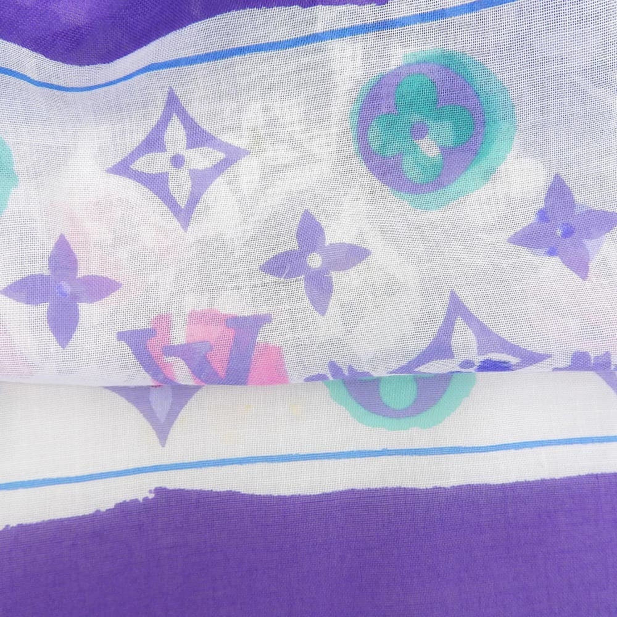 Louis Vuitton Louis Vuitton Monogram Large Scarf/Muffler 402336 Cotton Multicolor Size ONE SIZE - 7 Thumbnail