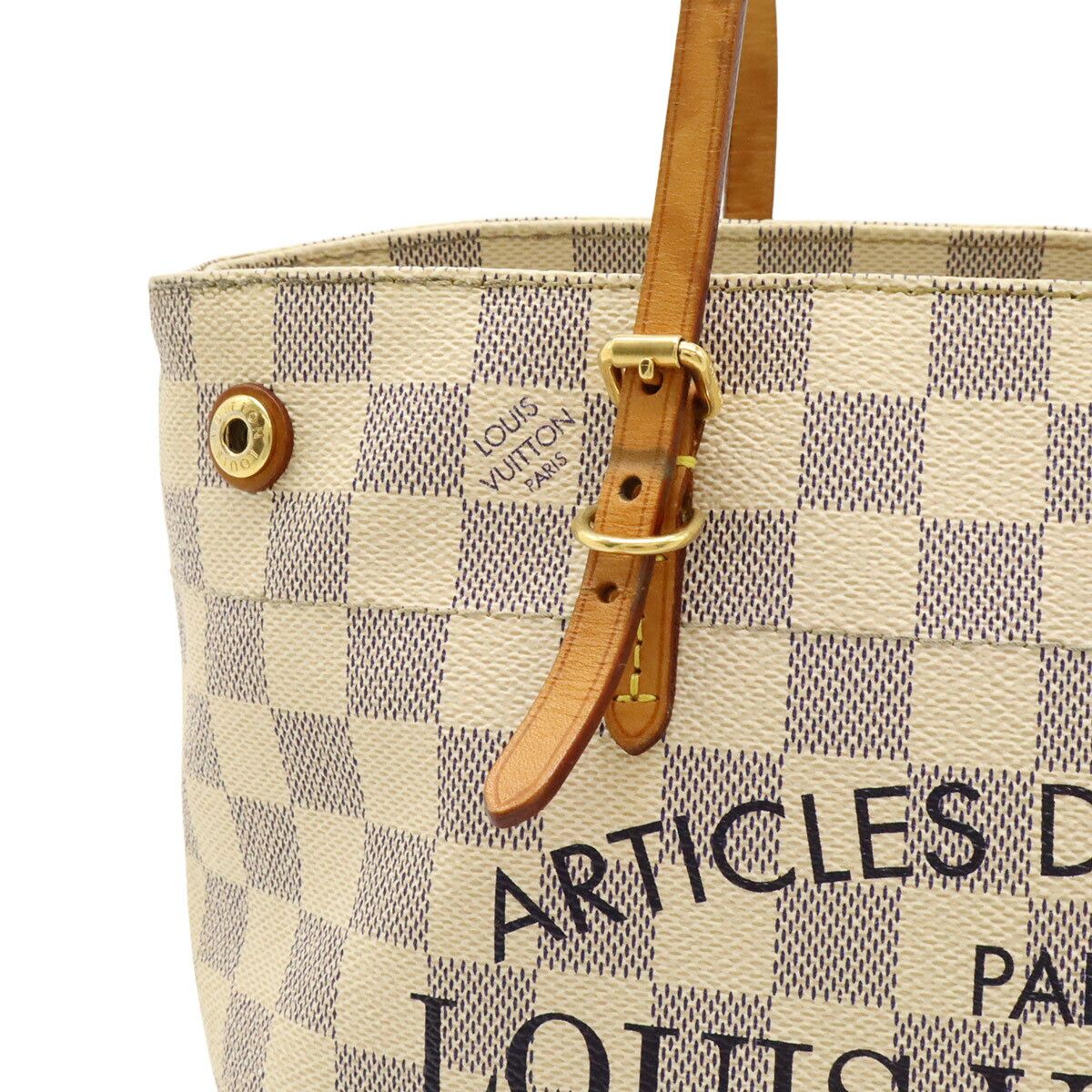 Louis Vuitton Louis Vuitton Louis Vuitton Cabas PM Damier Azur 2way bag Canvas Shoulder Bag N41376 DUTY FREE for USA Size ONE SIZE - 7 Thumbnail