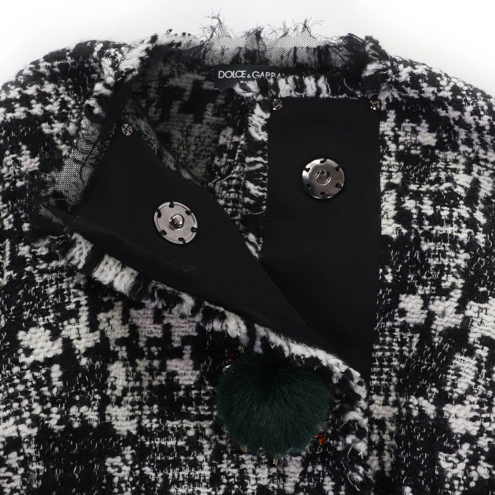 Dolce & Gabbana Dolce & Gabbana Dolce&Gabbana Jeweled Tweed Coat Others Outerwear F28JNZ DUTY FREE for USA Size ONE SIZE - 6 Thumbnail