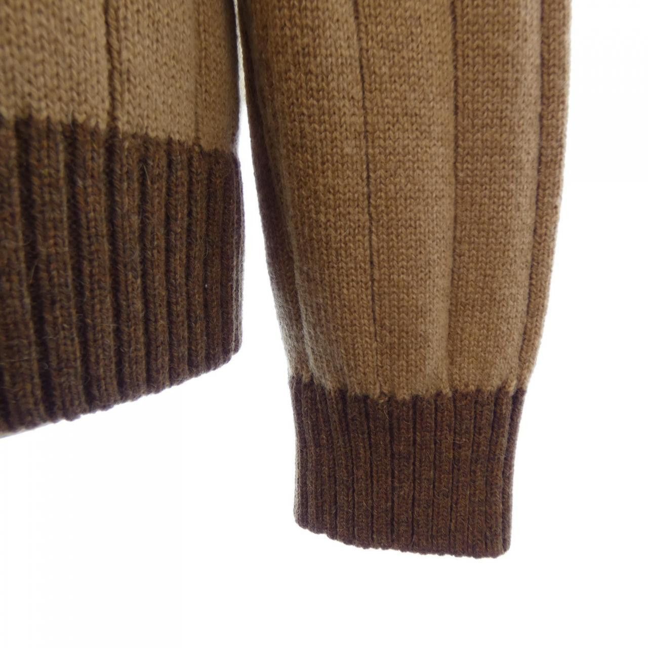 Gucci Gucci Gucci Web Stripe Camel Wool Sweater Natural Material Tops 721035 XKB4A DUTY FREE for USA Size ONE SIZE - 6 Thumbnail