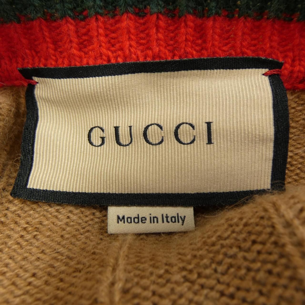 Gucci Gucci Gucci Web Stripe Camel Wool Sweater Natural Material Tops 721035 XKB4A DUTY FREE for USA Size ONE SIZE - 4 Thumbnail