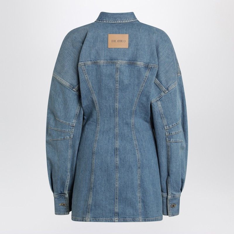 The Attico The Attico Light Blue Denim Mini Dress Size M / US 6-8 / IT 42-44 - 2 Thumbnail