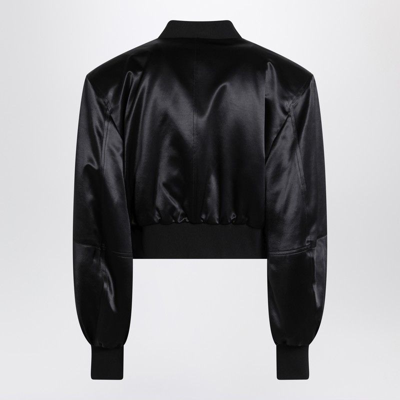 The Attico The Attico Black Shiny Cropped Bomber Size M / US 6-8 / IT 42-44 - 2 Thumbnail