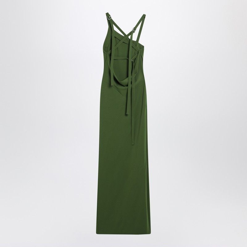 The Attico The Attico Long Green Dress With Slit Size S / US 4 / IT 40 - 2 Thumbnail