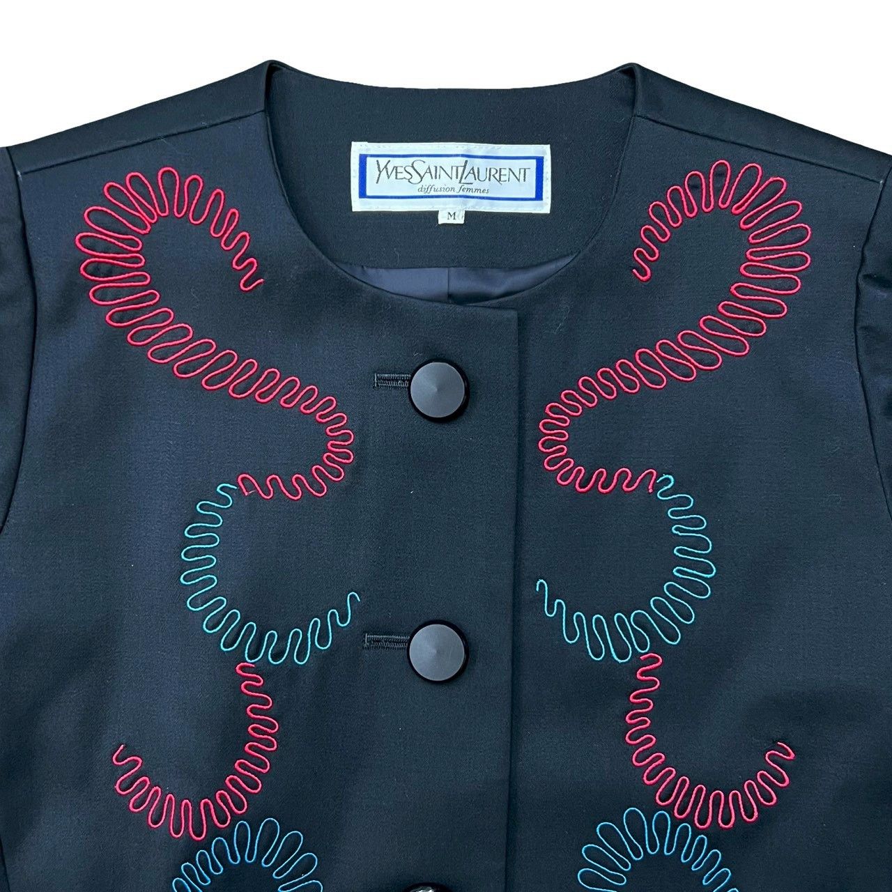 Yves Saint Laurent Yves Saint Laurent Yves Saint Laurent Embroidered Wool Collarless Jacket Others Outerwear DUTY FREE for USA Size ONE SIZE - 4 Thumbnail