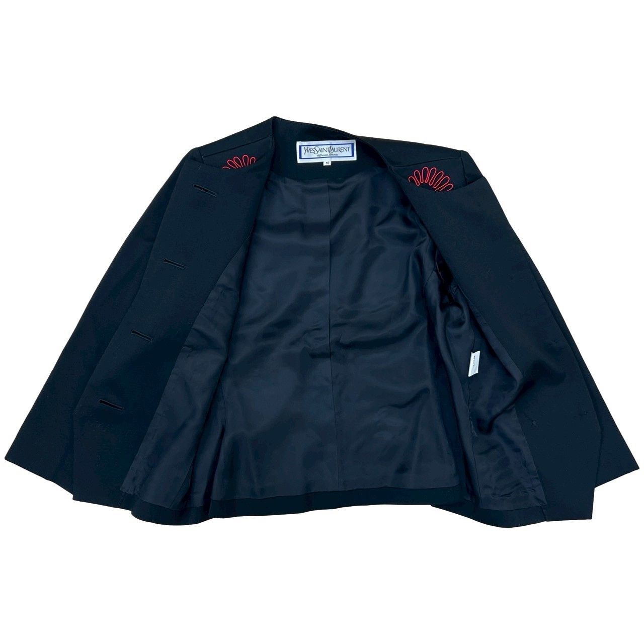 Yves Saint Laurent Yves Saint Laurent Yves Saint Laurent Embroidered Wool Collarless Jacket Others Outerwear DUTY FREE for USA Size ONE SIZE - 2 Thumbnail