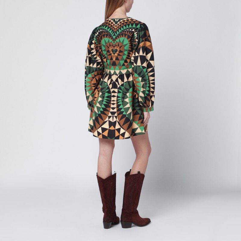 Farm Rio Farm Rio Green Heart Deco Mini Dress Size ONE SIZE - 2 Thumbnail