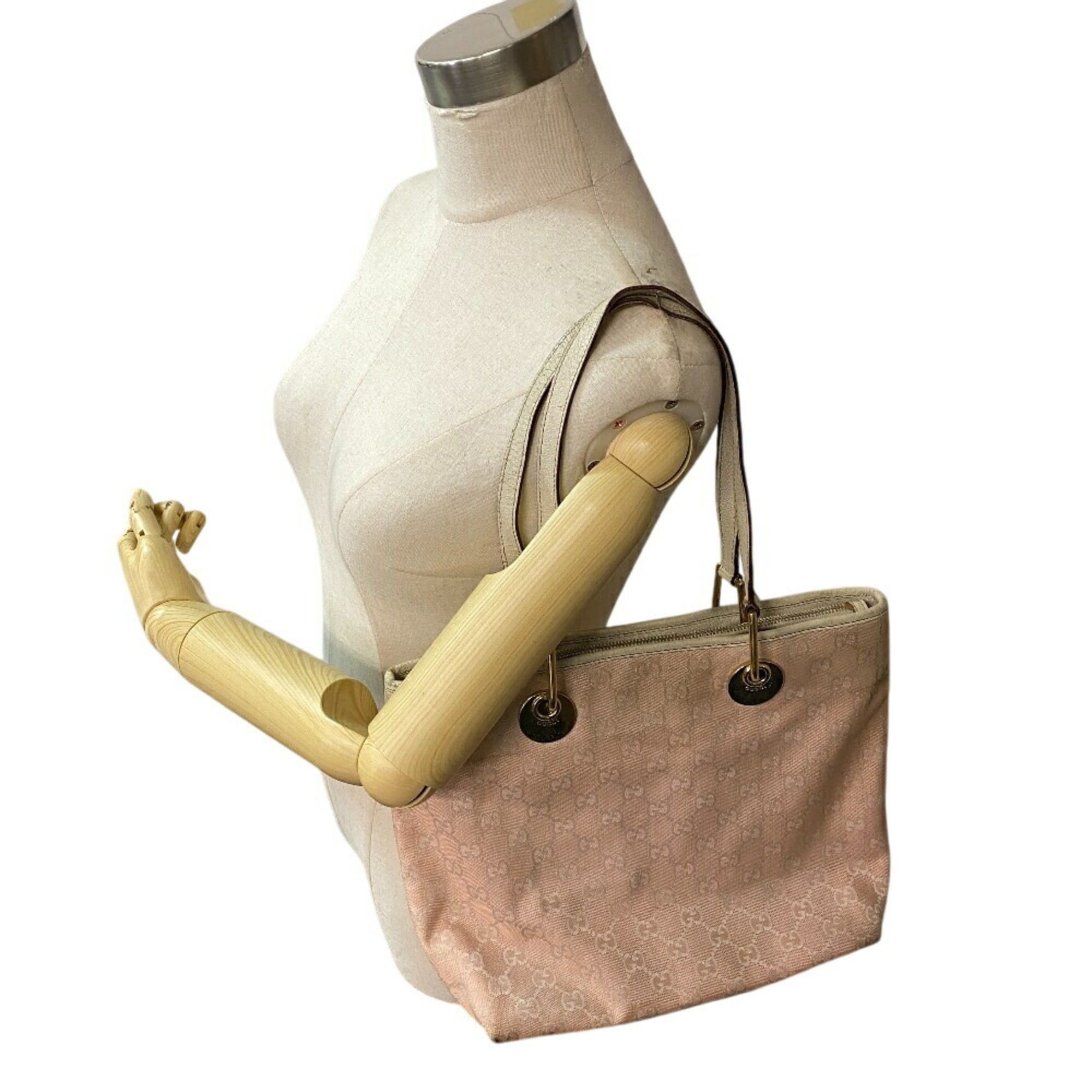 Gucci GUCCI 139552 GG Canvas Shoulder Tote Bag, Pink, Women's Size ONE SIZE - 11 Thumbnail
