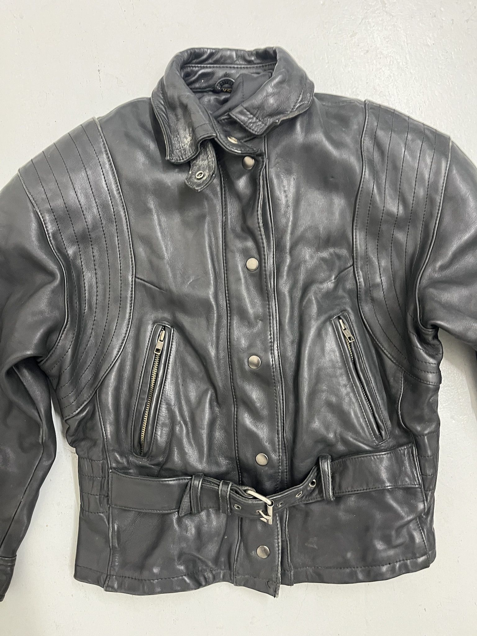 Hein Gericke Vintage 90s Hein Gericke Heavy Leather Biker Jacket Size XS Size US XS / EU 42 / 0 - 2 Thumbnail