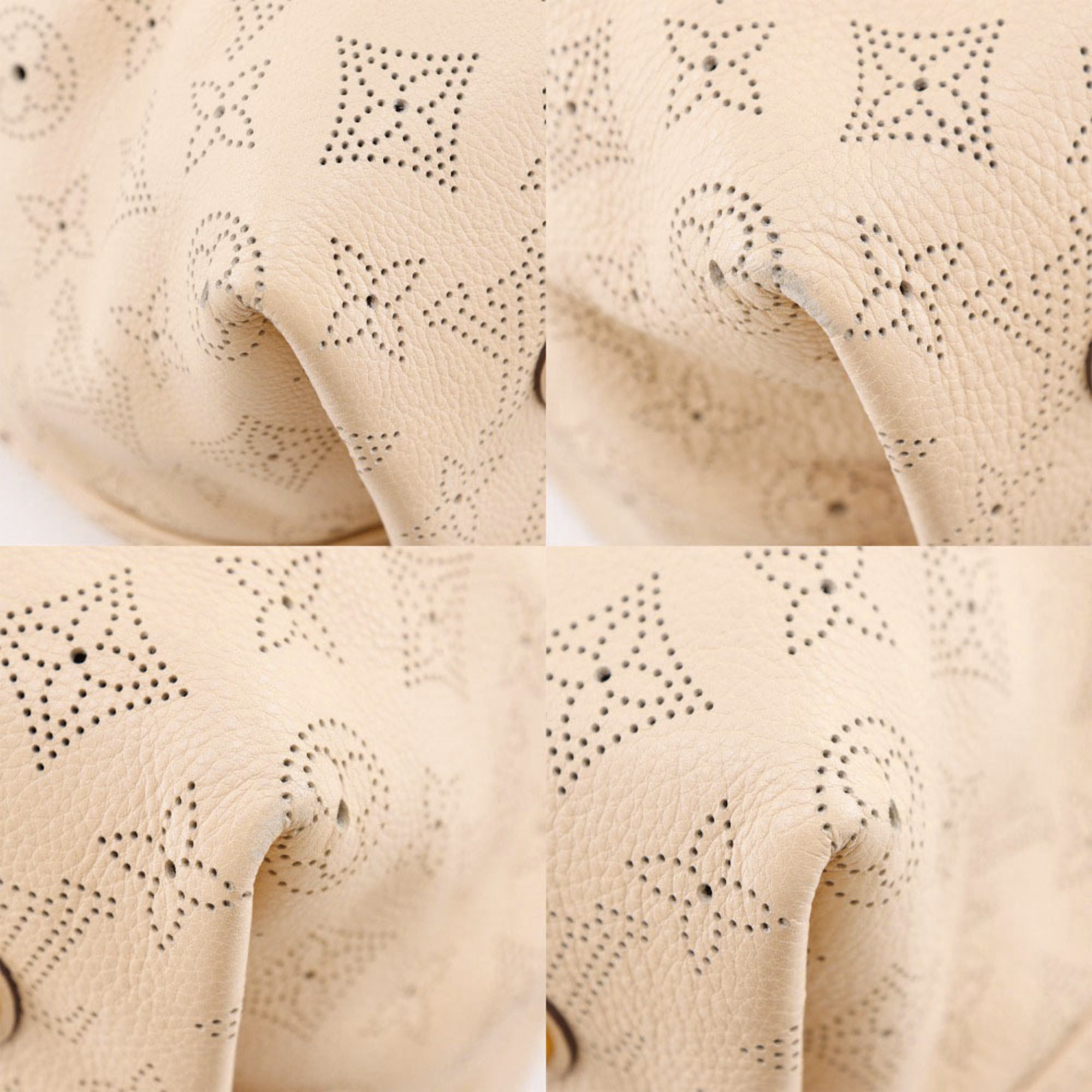 Louis Vuitton Louis Vuitton Shiels PM Handbag M93818 Monogram Mahina Opal 2011 Beige AR1101 A4 Size with Snap Lock Women's Size ONE SIZE - 4 Thumbnail