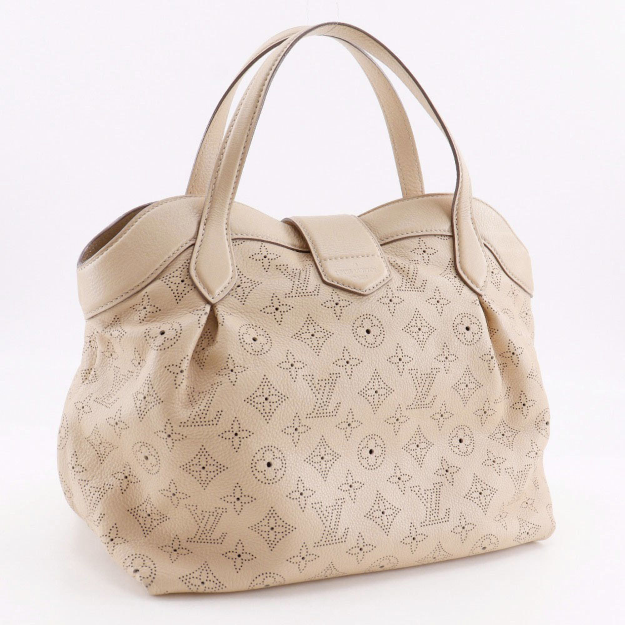 Louis Vuitton Louis Vuitton Shiels PM Handbag M93818 Monogram Mahina Opal 2011 Beige AR1101 A4 Size with Snap Lock Women's Size ONE SIZE - 3 Thumbnail