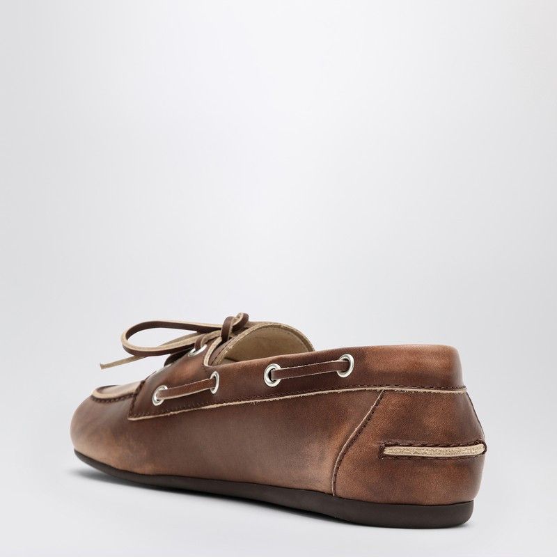 Miu Miu Miu Miu Burnt Brown Moccasin In Vintage Effect Leather Size US 6 / IT 36 - 2 Thumbnail