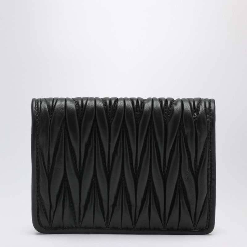 Miu Miu Miu Miu Compact Wallet In Black Quilted Nappa Size ONE SIZE - 2 Thumbnail