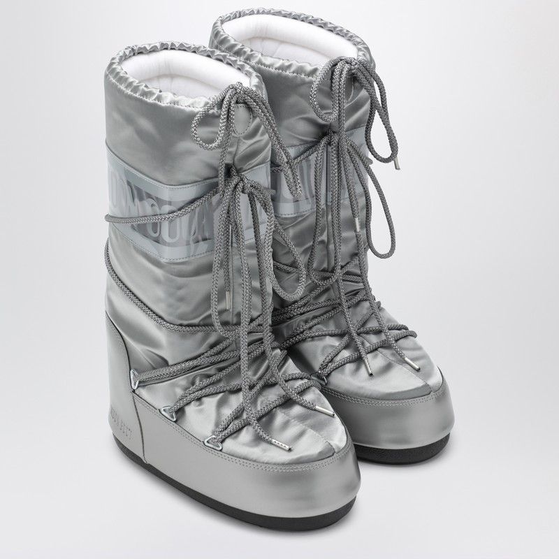 Moon Boot Moon Boot Icon Glace Silver Satin Boots Size US 10 / IT 40 - 2 Thumbnail