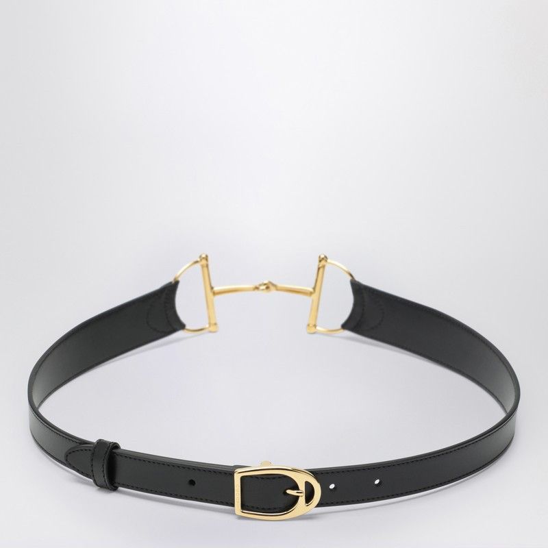 Gucci Gucci Black Belt With Oversized Horsebit Buckle Size ONE SIZE - 2 Thumbnail