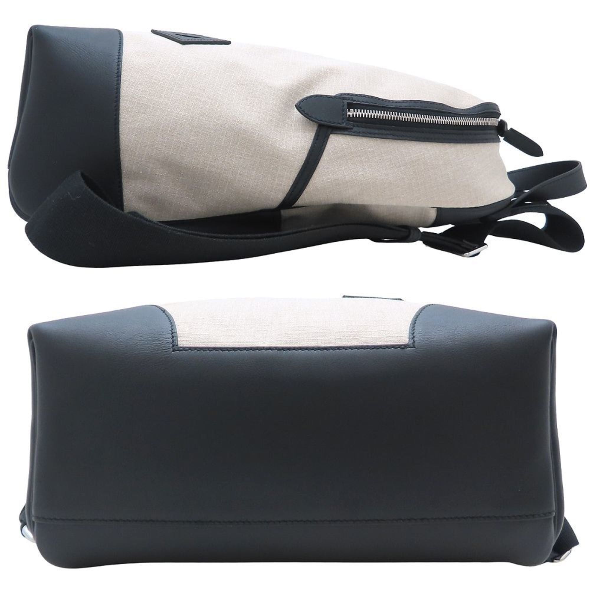 Hermes HERMES Sac-Ado All-Back Canvas Backpack, 2023, Swift Leather x Toile Bivouac, Ficelle Noir, 2024-25AW, Men's, 352935 Size ONE SIZE - 2 Thumbnail