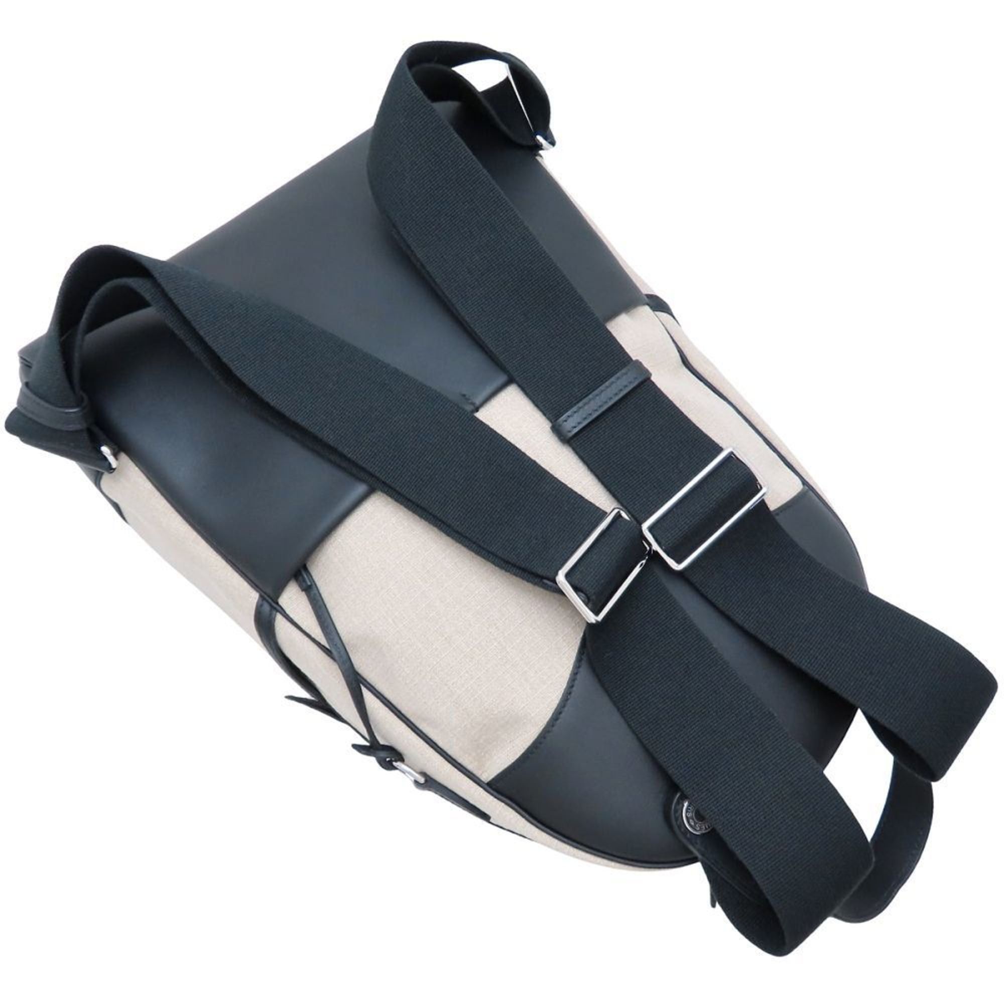 Hermes HERMES Sac-Ado All-Back Canvas Backpack, 2023, Swift Leather x Toile Bivouac, Ficelle Noir, 2024-25AW, Men's, 352935 Size ONE SIZE - 3 Thumbnail