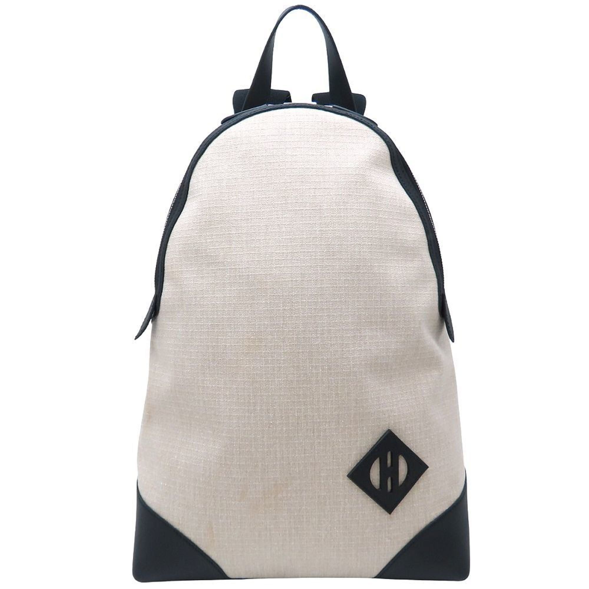 Hermes HERMES Sac-Ado All-Back Canvas Backpack, 2023, Swift Leather x Toile Bivouac, Ficelle Noir, 2024-25AW, Men's, 352935 Size ONE SIZE - 10 Thumbnail