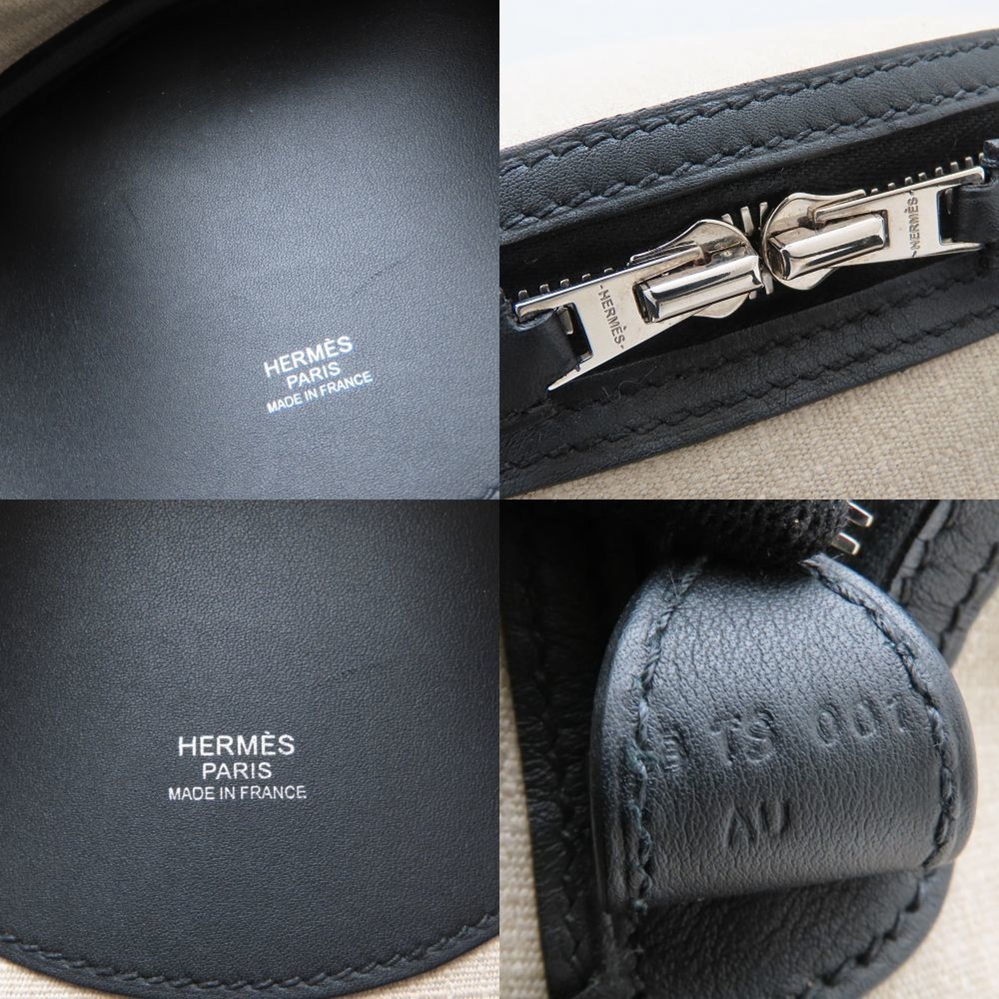 Hermes HERMES Sac-Ado All-Back Canvas Backpack, 2023, Swift Leather x Toile Bivouac, Ficelle Noir, 2024-25AW, Men's, 352935 Size ONE SIZE - 9 Thumbnail