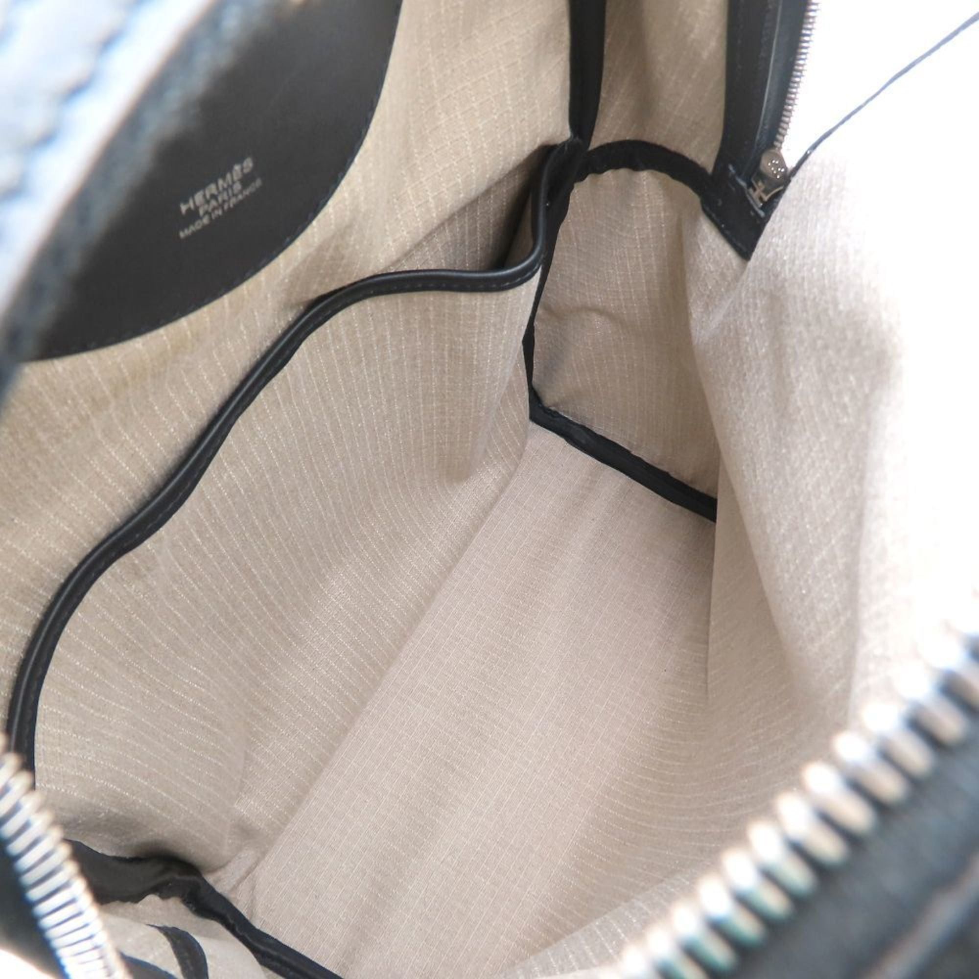 Hermes HERMES Sac-Ado All-Back Canvas Backpack, 2023, Swift Leather x Toile Bivouac, Ficelle Noir, 2024-25AW, Men's, 352935 Size ONE SIZE - 8 Thumbnail